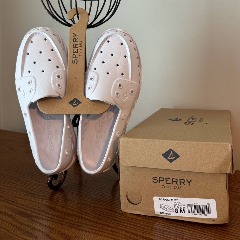 Sperry White Athletic Shoes Breathable Slip-On Comfort